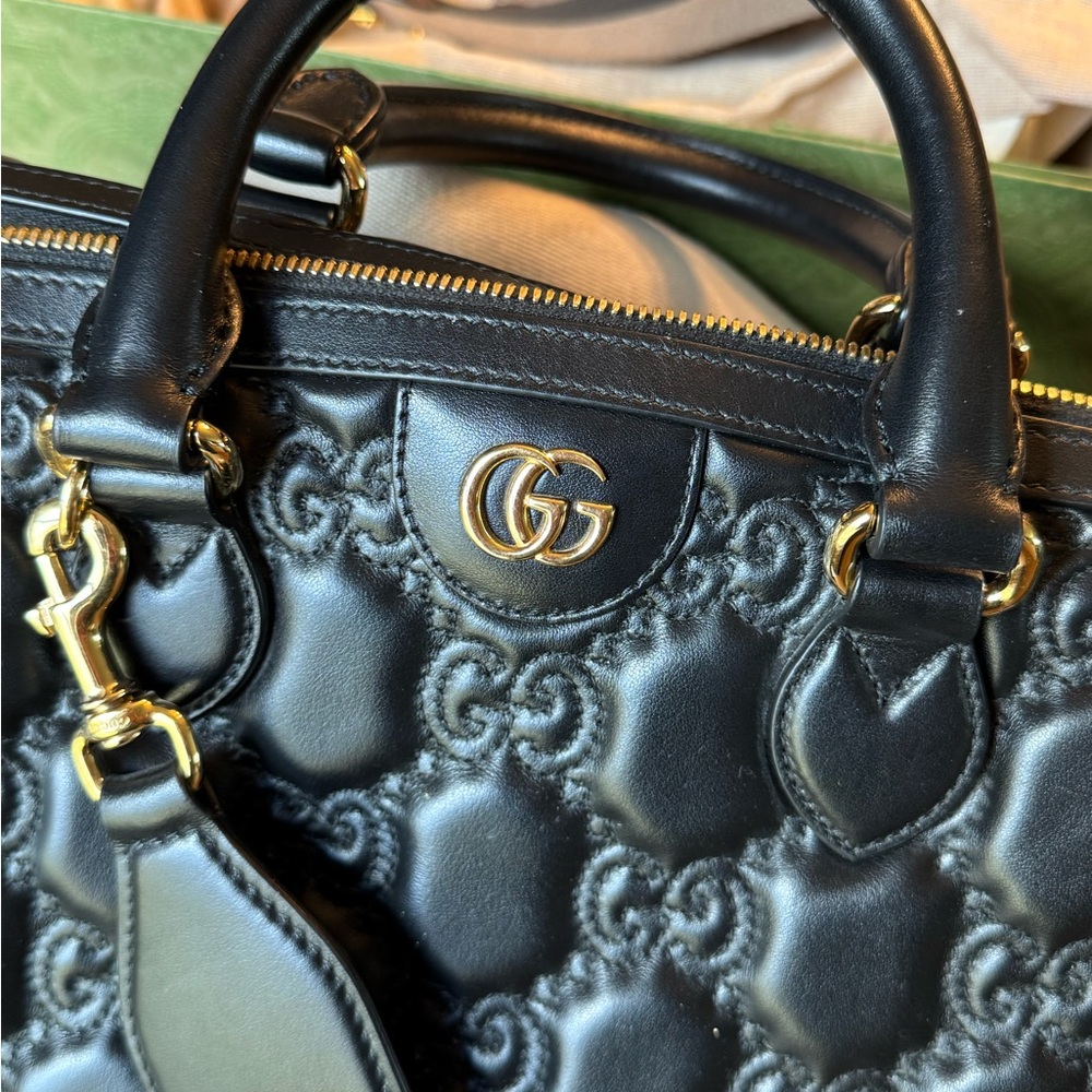 Gucci GG Matelass Black Quilted Leather Handbag medium - Picture 6 of 14